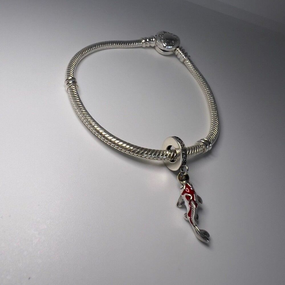 Lucky Koi Fish Lucky Carp S925 Sterling Silver Pandora Moments Compatible Charm - Picture 10 of 10